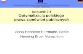 Działanie 2.4 Optymalizacja polskiego  prawa zamówień publicznych