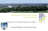 Gimnazjum Nr 20 im. A. Fredry  w Częstochowie Przemiany w Częstochowie po 1990 r.