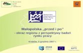 Małopolska „przed i po” - obraz regionu z perspektywy badań rynku pracy Kraków, 5 grudnia 2007 r.