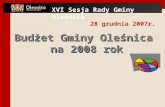 Budżet Gminy Oleśnica  na 2008 rok
