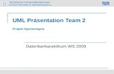 UML Pr äsentation  Team 2 Projekt Sportereignis
