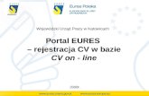 Portal EURES  – rejestracja CV w bazie  CV on - line