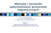 Metody i techniki optymalizacji procesów logistycznych