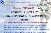 Migawki  z  APES’04 Prof.  Stankowski  w  Bangalore