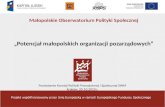Małopolskie Obserwatorium Polityki Społecznej „Potencjał małopolskich organizacji pozarządowych”