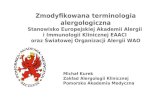 Zmodyfikowana terminologia alergologiczna Stanowisko Europejskiej Akademii Alergii