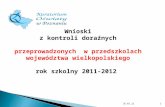 Wnioski z kontroli doraźnych przeprowadzonych  w przedszkolach województwa wielkopolskiego