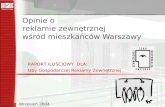 Opinie o  reklamie zewnętrznej  wśród mieszkańców Warszawy