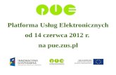 Platforma Usług Elektronicznych  od 14 czerwca 2012 r.  na pue.zus.pl