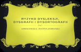 RYZYKO DYSLEKSJI, Dysgrafii I Dysortografii