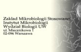 Dr hab., prof. UW Jacek Bielecki – kierownik (+22) 554 13 04   e-mail:  jbielecki@biol.uw.pl