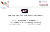POLSKA IZBA SYSTEMÓW ALARMOWYCH 00-107 Warszawa, ul. Próżna 12  A