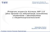 Program wsparcia biznesu AIP 2.0  jako sposób na aktywizację zawodową studentów i absolwentów
