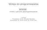 Wstęp do programowania WWW:  ii3.ap.siedlce.pl/~mirek/programowanie