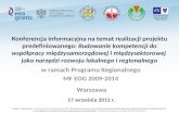 w  ramach Programu Regionalnego  MF  EOG 2009-2014  Warszawa 17 września 2012 r .