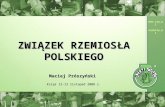 ZWIĄZEK RZEMIOSŁA POLSKIEGO Maciej Prószyński  Książ 12-13 listopad 2008 r.