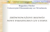 Bogusław Fiedor  Uniwersytet Ekonomiczny we Wrocławiu