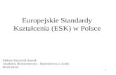 Europejskie Standardy  Kształcenia (ESK) w Polsce