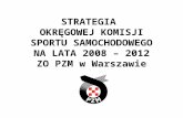 STRATEGIA  OKRĘGOWEJ KOMISJI SPORTU SAMOCHODOWEGO NA LATA 2008 – 2012 ZO PZM w Warszawie