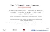 The GEO 600 Laser System LIGO-G010366-00-Z
