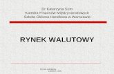 Dr Katarzyna Sum Katedra Finansów Międzynarodowych Szkoła Główna Handlowa w Warszawie