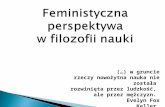 Feministyczna perspektywa  w filozofii nauki