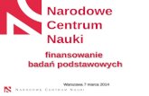 finansowanie  badań podstawowych Warszawa 7 marca 2014