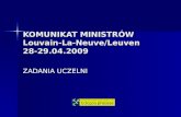 KOMUNIKAT MINISTRÓW Louvain-La-Neuve/Leuven  28-29.04.2009