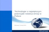 Technologie  o największym potencjale redukcji emisji  w Polsce