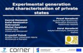 Experimental generation and  characterisation  of  private states