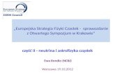„ Europejska Strategia Fizyki Czastek  -   sprawozdanie  z  Otwartego Sympozjum  w  Krakowie ”