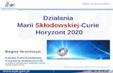 Działania  Marii  Skłodowskiej -Curie   Horyzont 2020