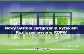 Nowy System Zarządzania Ryzykiem Rozliczeniowym w KDPW