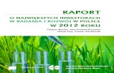 Raport o największych inwestorach w badania i rozwój w Polsce w 2012 roku