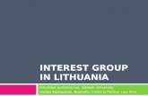 INTEREST GROUP IN LITHUANIA Edvardas Juchnevicius, Gdansk University Vaidas Kazlauskas, Budvytis, Civilis & Partner Law Firm.