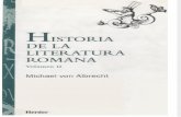 Von Albrecht Michael. Historia de La Literatura Romana. Vol II
