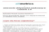 Altmetrics - mierzenie aktywności naukowej w czasach 2.0