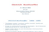 Dietrich Bonhoeffer - a Short Bio