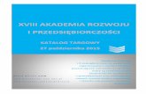 Akademia Rozwoju i Przedsiębiorczości 2015 - KATALOG TARGOWY