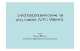 Sieci bezprzewodowe na przykładzie WiFi i WiMAX.