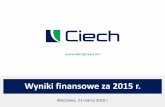 CIECH - Wyniki finansowe za 2015 r.