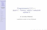 Programowanie C/C++ Jezyk C - funkcje, tablice i wskazniki wykład II