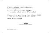Polityka rodzinna w krajach Unii Europejskiej – wnioski dla Polski ...