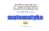 Informator o egzaminie maturalnym od 2010 roku z matematyki