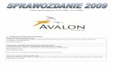 Sprawozdanie z działalności Fundacji AVALON za 2009 rok