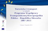 Turystyka i transport w ramach Programu Współpracy ...