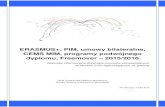Erasmus+, PIM, umowy bilateralne, CEMS