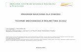 Program nauczania - Technik mechanizacji rolnictwa - 311512