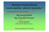 D. Pawlik, Z. Zak-Puławska Badania środowiskowe - nowe aspekty