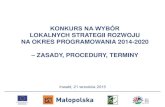 Konkurs na wybór Lokalnych Strategii Rozwoju - zasady, procedury ...